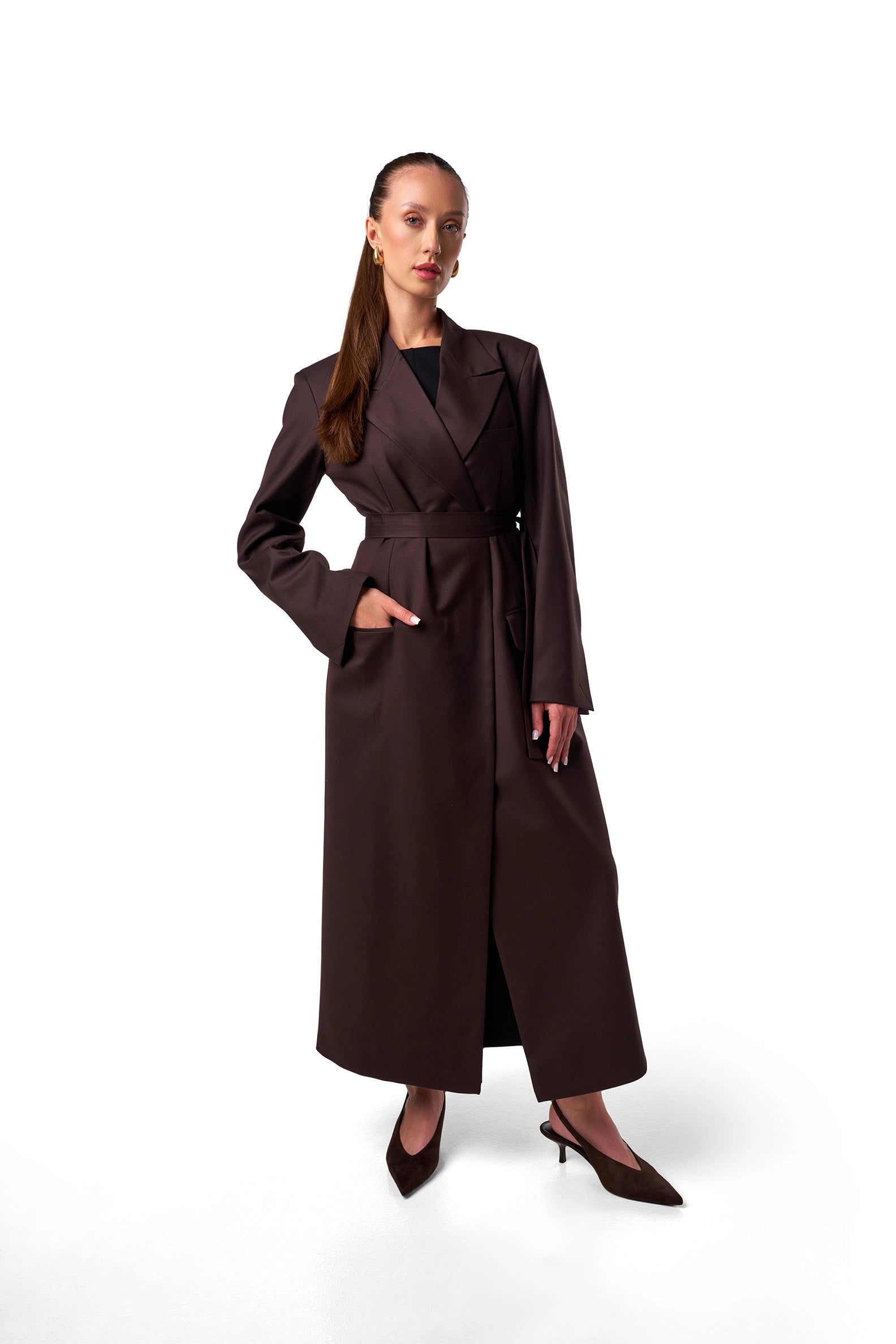 Rowa Cocoa Belted Blazer